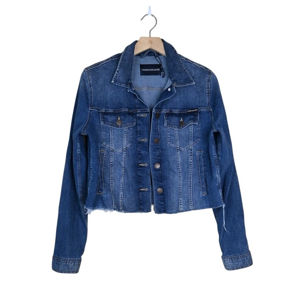 Calvin Klein Jeans Womens M Cropped Denim Jean Jacket